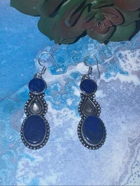 Lapis Lazuli Silver Earrings